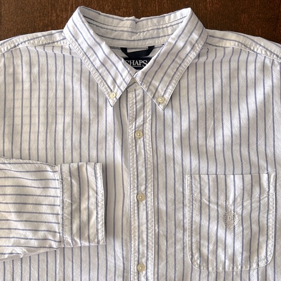 Chaps big & tall stripe cotton long sleeve shirt 3XB / 3TF - Picture 7 of 12